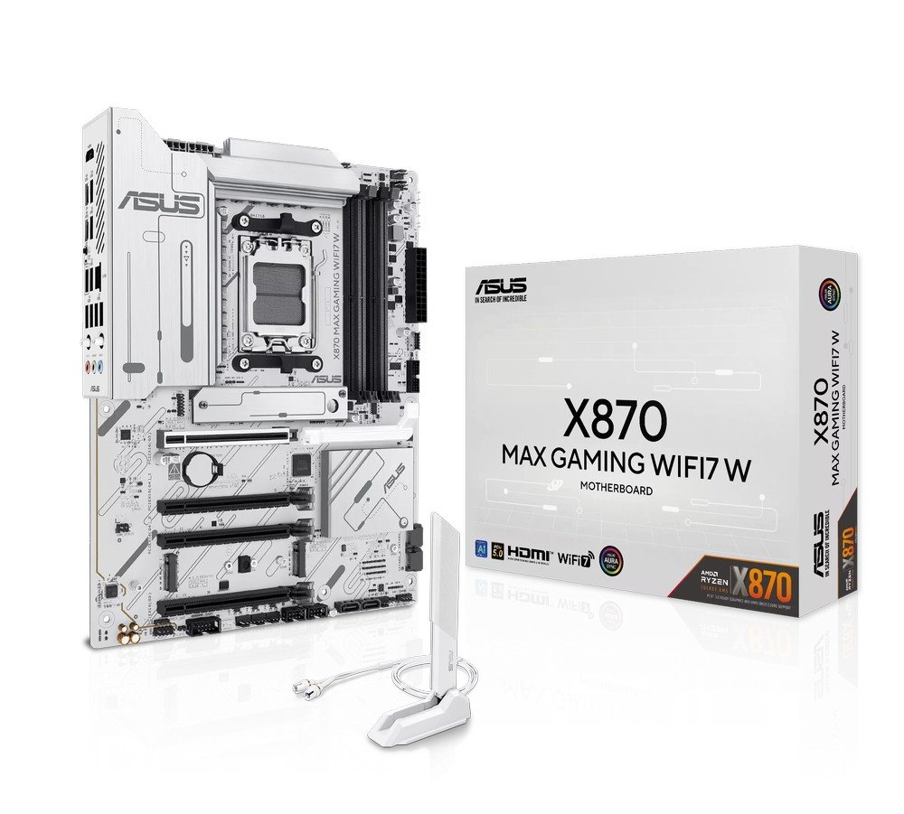 MB ASUS X870 Max Gaming WIFI7 W /AM5/4xDDR5/M.2/W7+BT5.4/HDMI/USB4/ATX/White