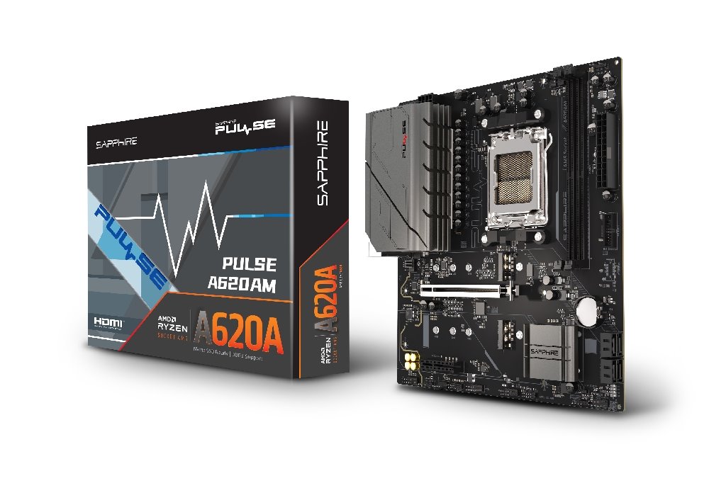 MB SAPPHIRE PULSE A620AM, AM5, 2x DDR5 DIMM, 2x M.2, 4x SATA, 1x 1Gb LAN, 2xPCIe