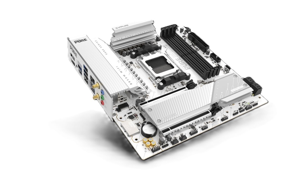 MB SAPPHIRE PURE B850M WIFI, AM5, 4x DDR5 DIMM, 2x M.2, 4x SATA, 1x 2,5Gb LAN, BT, WF6, 2xPCIe