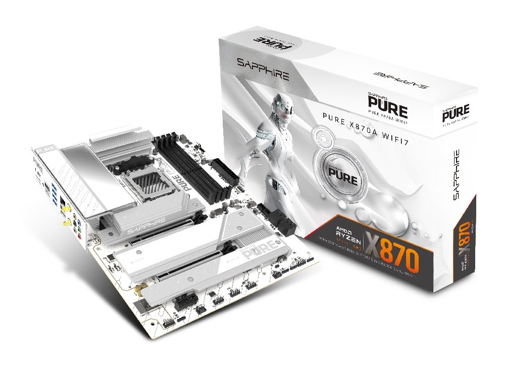 MB SAPPHIRE PURE X870A WIFI7 /AM5/4xDDR5/M.2/W7+BT5.4/HDMI/DP/ATX/White