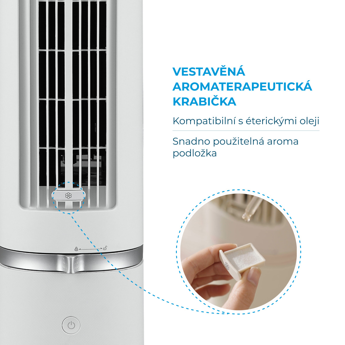 MIDEA Sloupový Aroma omyvatelný ventilátor MFZ402R0BPW