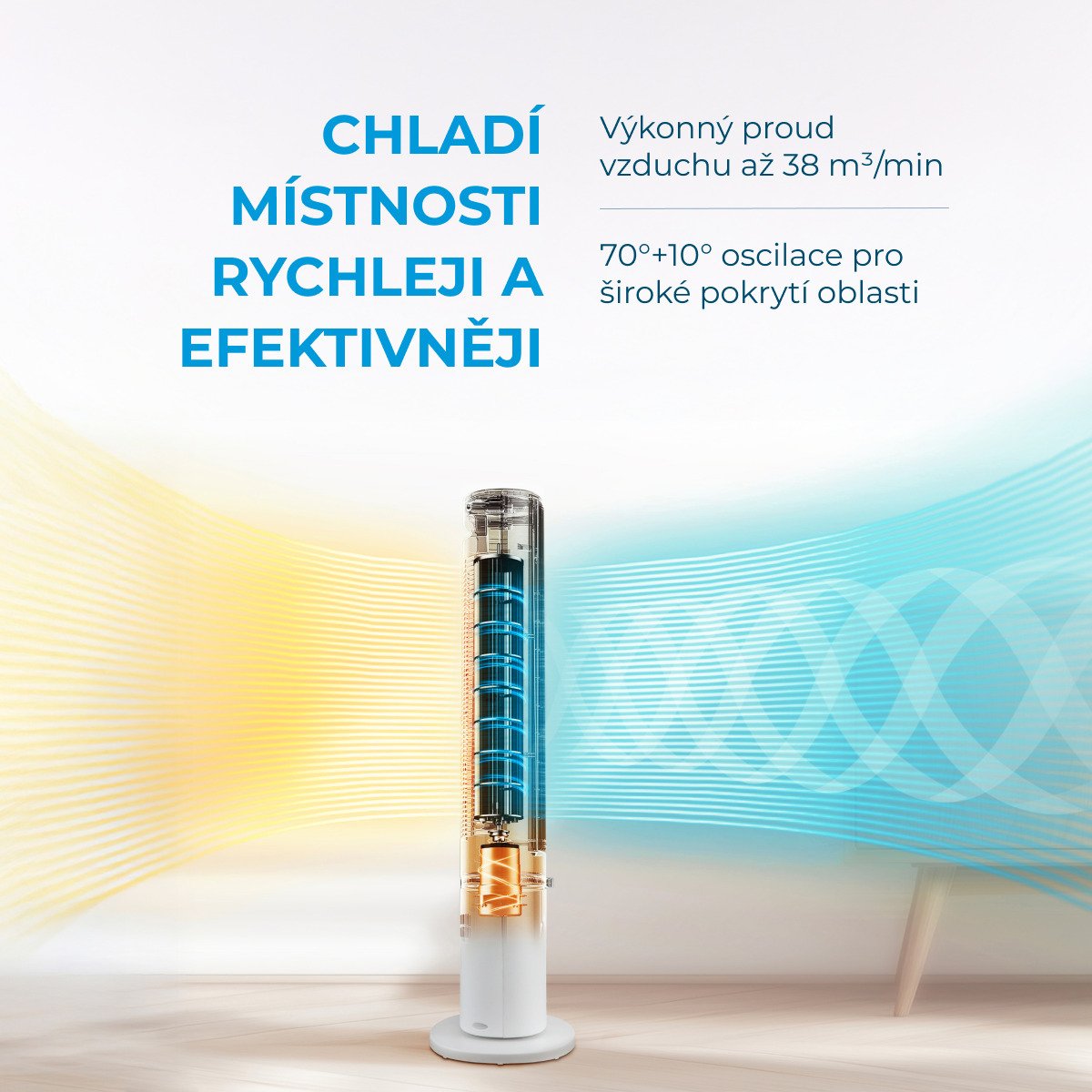 MIDEA Sloupový Aroma omyvatelný ventilátor MFZ402R0BPW