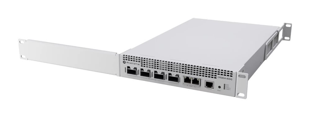MikroTik Cloud Router Switch CRS804-4DDQ-hRM, 2x10 GbE, 4QSFP56-DD, 2PSU, L6