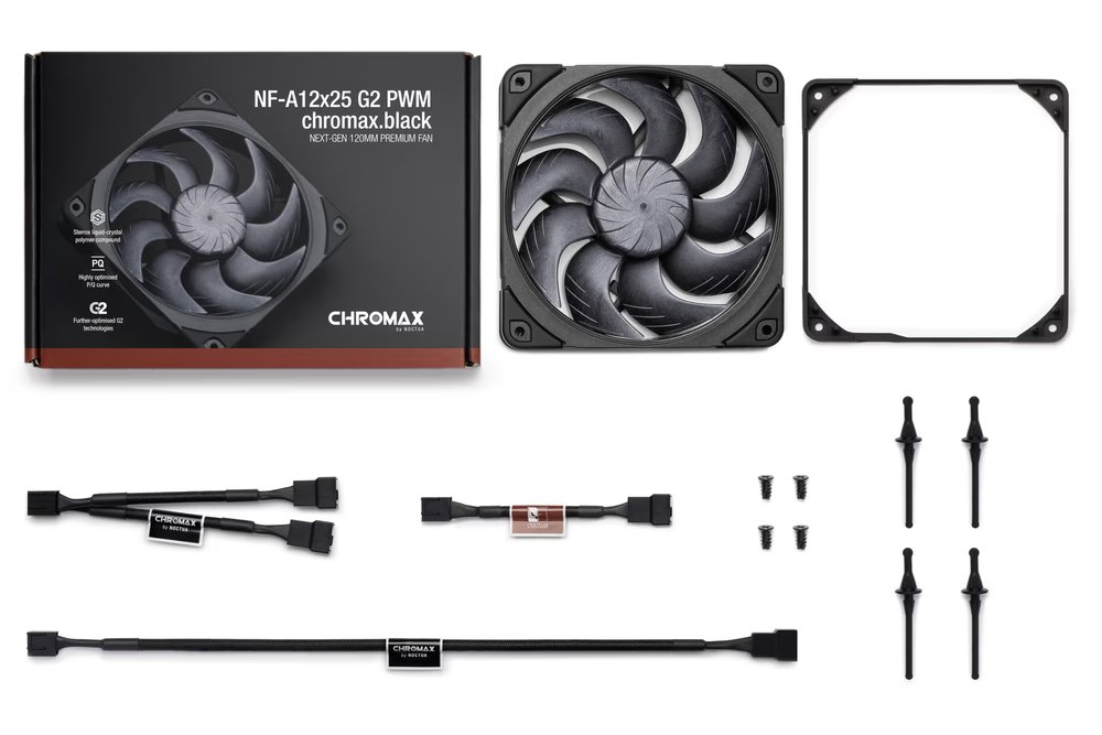 Noctua ventilátor NF-A12x25 G2 PWM chromax.black