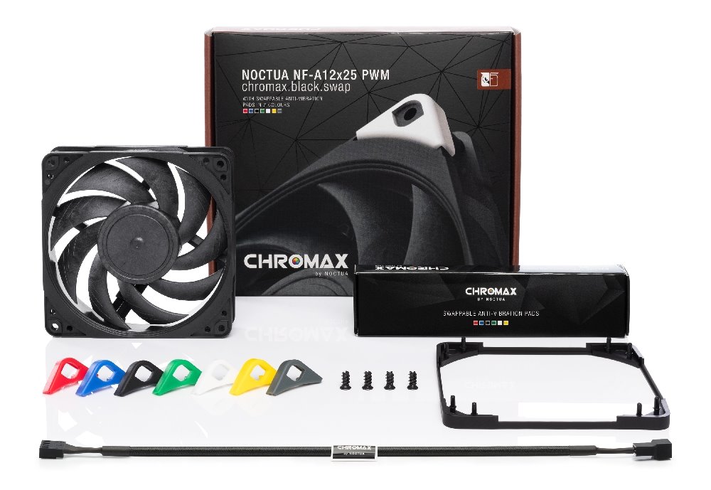 Noctua ventilátor NF-A12x25-PWM chromax.black.swap