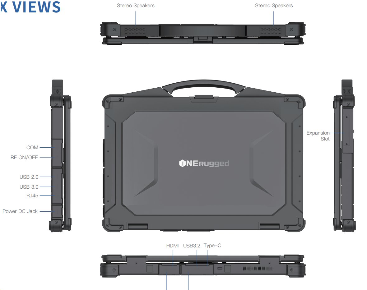 ONERugged N15A 15.6" rugged notebook, I5+16G+512G, 1920x1080, 1000cd/m2, Win11 Pro (bez licenčního klíče)