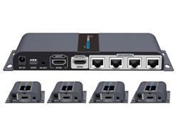 PremiumCord HDMI 1-4 splitter+extender po CAT6/6a/7, FULL HD, 3D