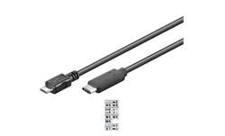 PremiumCord Kabel USB konektor C/male - USB 2.0 Micro-B/male, černý, 1m
