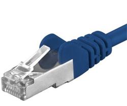 PremiumCord Patch kabel Cat6a S-FTP, AWG 26/7, délka 0.25m, modrá