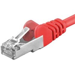 PremiumCord Patch kabel Cat6a S-FTP, AWG 26/7, délka 0.5m, červená