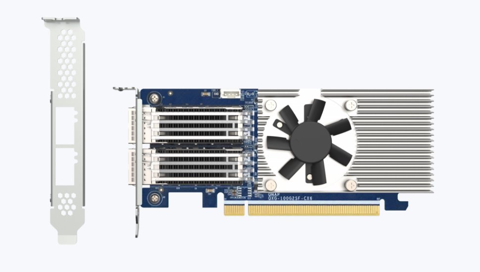 QNAP QXG-100G2SF-CX6 - 100GbE (2porty) PCIe karta; nízký profil; PCIe 4.0 x16