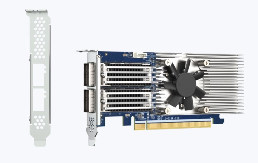 QNAP QXG-100G2SF-CX6 - 100GbE (2porty) PCIe karta; nízký profil; PCIe 4.0 x16