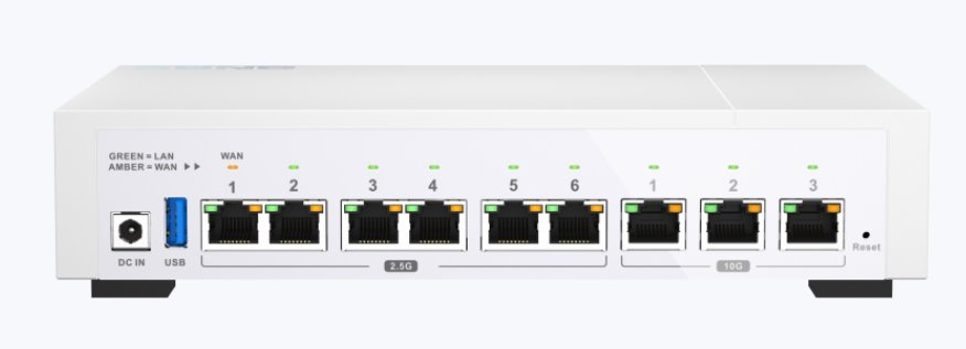 QNAP SD-WAN router QHora-322 (4 cores, 4GB DDR4, 3x 10GbE / 6x 2.5GbE))