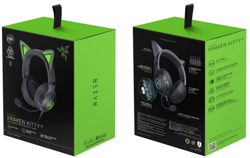 RAZER herní headset Kraken Kitty V2 - Black