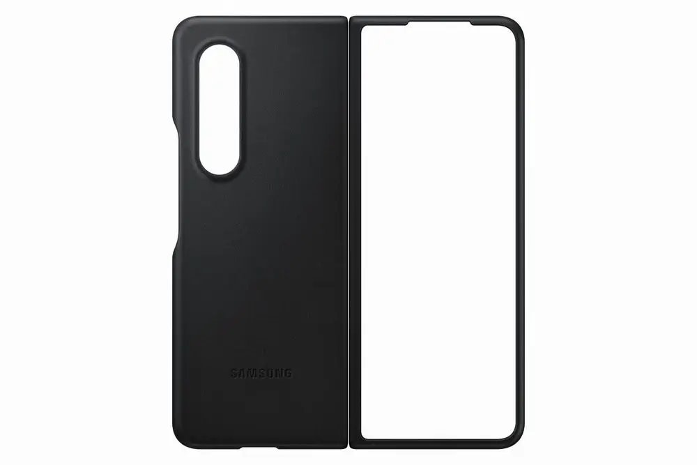 Samsung Kožený zadný kryt Z Fold3 čierny