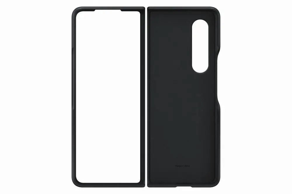 Samsung Kožený zadný kryt Z Fold3 čierny