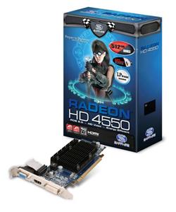 Sapphire HD4550 PCIe 512MB DDR3 600/667MHz DVI/VGA/HDMI Heatsink