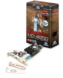 Sapphire HD4650 HM PCIe 512MB DDR2 600/500MHz DVI/VGA/HDMI SnglSlot-fan