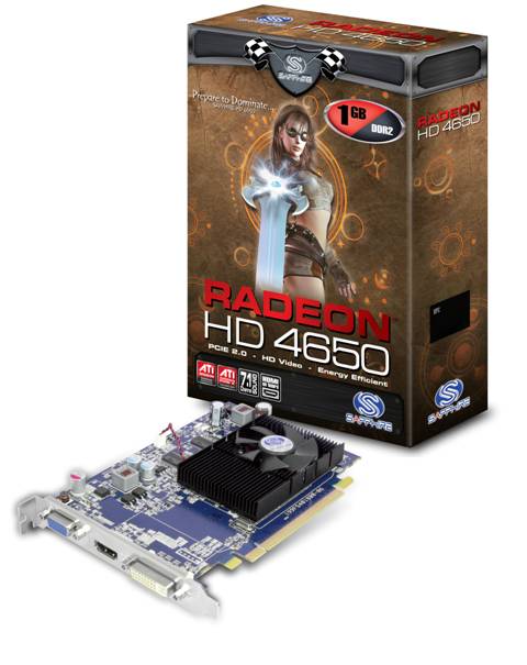Sapphire HD4650 PCIe 1GB DDR2 600/400MHz DVI/VGA/HDMI SnglSlot-fan