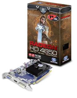 Sapphire HD4650 PCIe 1GB DDR2 600/400MHz DVI/VGA/HDMI SnglSlot-fan
