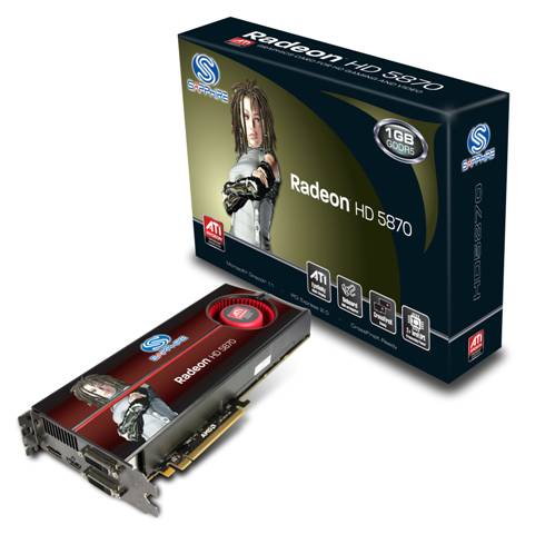 Sapphire HD5870 PCIe 1GB DDR5 850/1200MHz DVI+HDMI DualSlot-fan