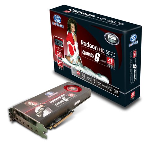 Sapphire HD5870 PCIe 2GB EYEFINITY DDR5 850/1200MHz DVI+HDMI+DP DualSlot-fan
