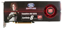 Sapphire HD5870 PCIe 2GB EYEFINITY DDR5 850/1200MHz DVI+HDMI+DP DualSlot-fan