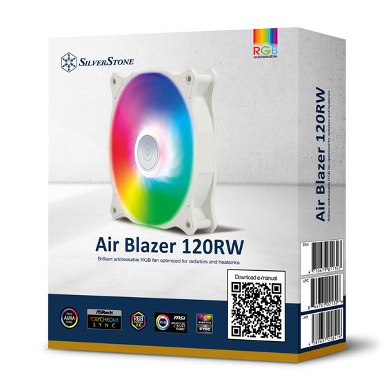 Silverstone Air Blazer 120RW, 4 Pin PWM fan & 4-1 Pin ARGB (5V LED)