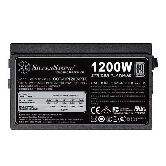 SilverStone Strider ST1200-PTS, ATX zdroj 1200W, modulární, 80+ Platinum