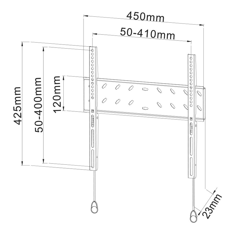 STELL fixní držák slim na TV 25"- 50" SHO 2020, nosnost 40kg - černá
