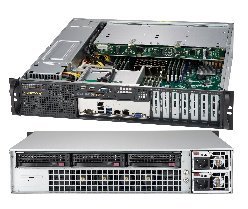 SUPERMICRO 2U short depth front IO chassis 3x 3,5" HS SAS/SATA, DVD, 2x800W (titanium)
