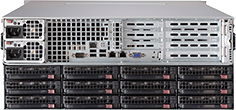 SUPERMICRO 4U Chassis CSE-847BE1C-R1K28LPB, 4U, 36x 3.5" H/swap SAS/SATA Drive Bays, 1280W Redundant PSU - Black
