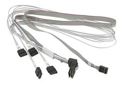 SUPERMICRO Internal Right Angle MiniSAS SFF-8087 to 4 SATA 70/70/75/75cm with Sideband 75cm Cable (CBL-SAST-0659)