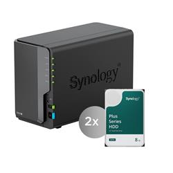 Synology DiskStation DS224+, 2-bay NAS, včetně 2ks HDD 8TB (HAT3310-8T), CPU J4125, RAM 2GB, 2x GLAN