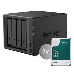 Synology DiskStation DS925neo+, 4-bay NAS, včetně 2ks HDD 4TB (HAT33xx-4T), CPU V1500B, RAM 4GB non ECC, LAN 2x 2.5Gb