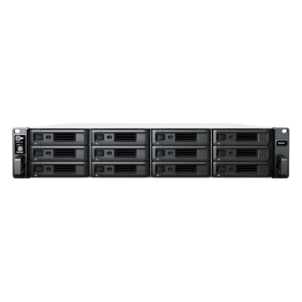 Synology RackStation RS2423+ 12-bay NAS, rack 2U, AMD Ryzen V1780B, 8GB ECC, 1/2x 10/1GbE, 1x PCIe x8, 1x eSATA