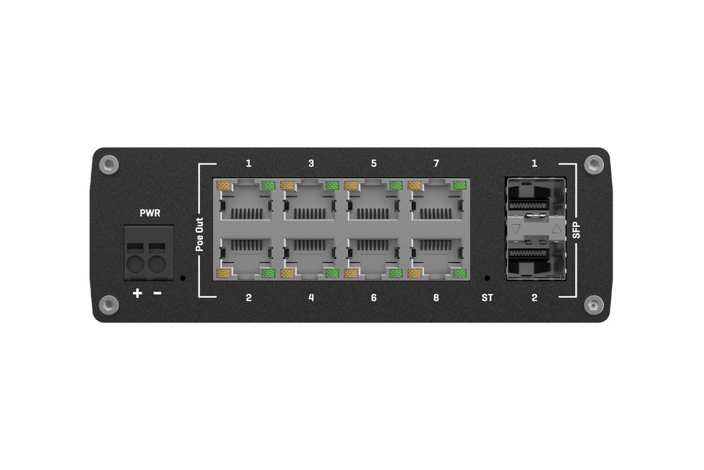Teltonika TSW202 Průmyslový PoE Switch s managementem 8G 2SFP 240W