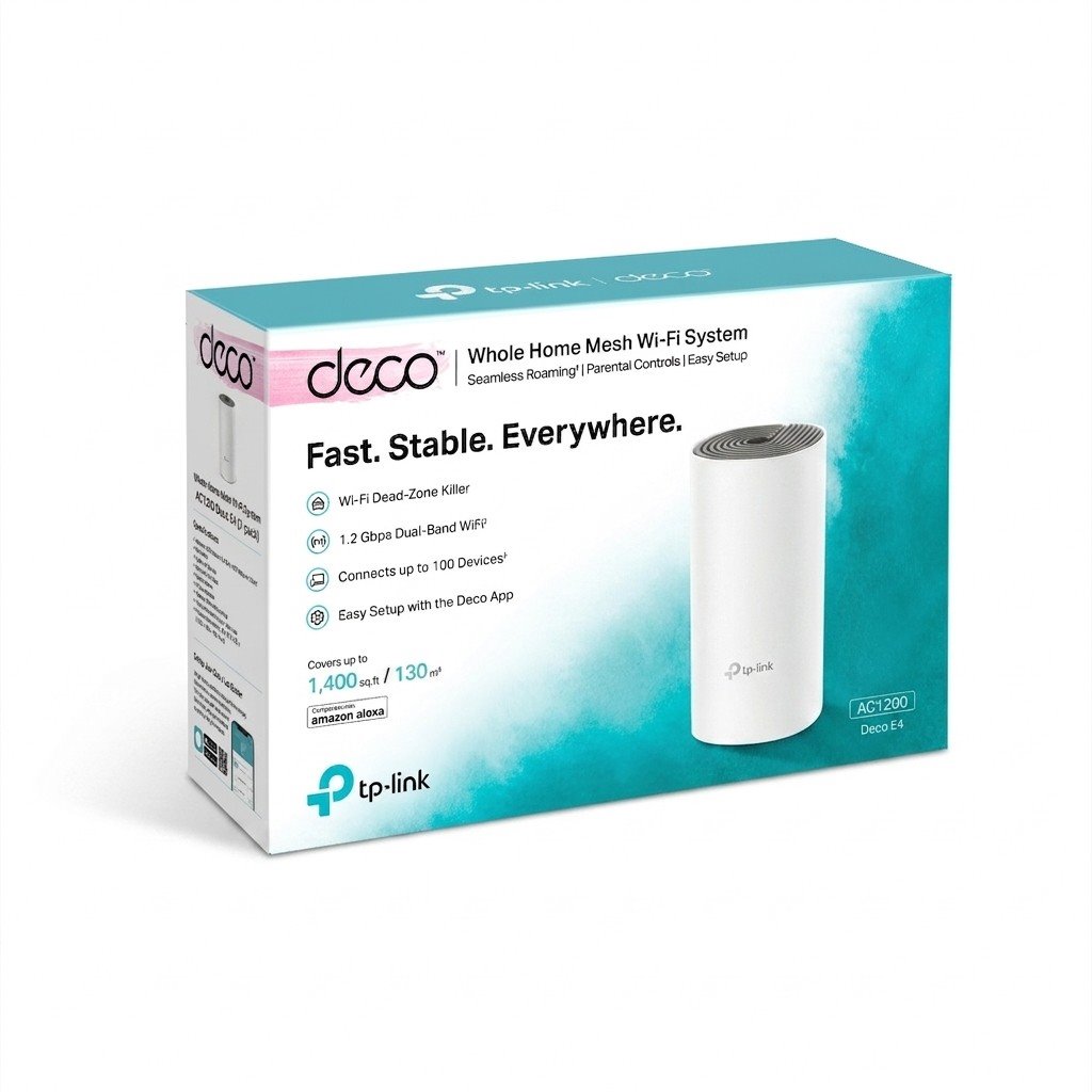 TP-link Deco E4 Wi-Fi Mesh System AC1200, 2 int., 2x100M, 1ks