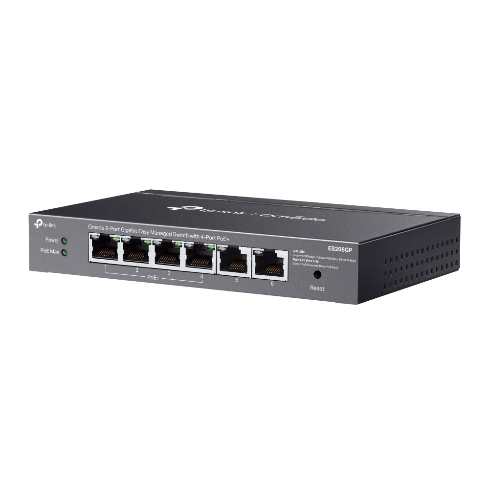 TP-link ES206GP Switch 6G, 4x PoE+ (65W), Easy Managed, Desktop