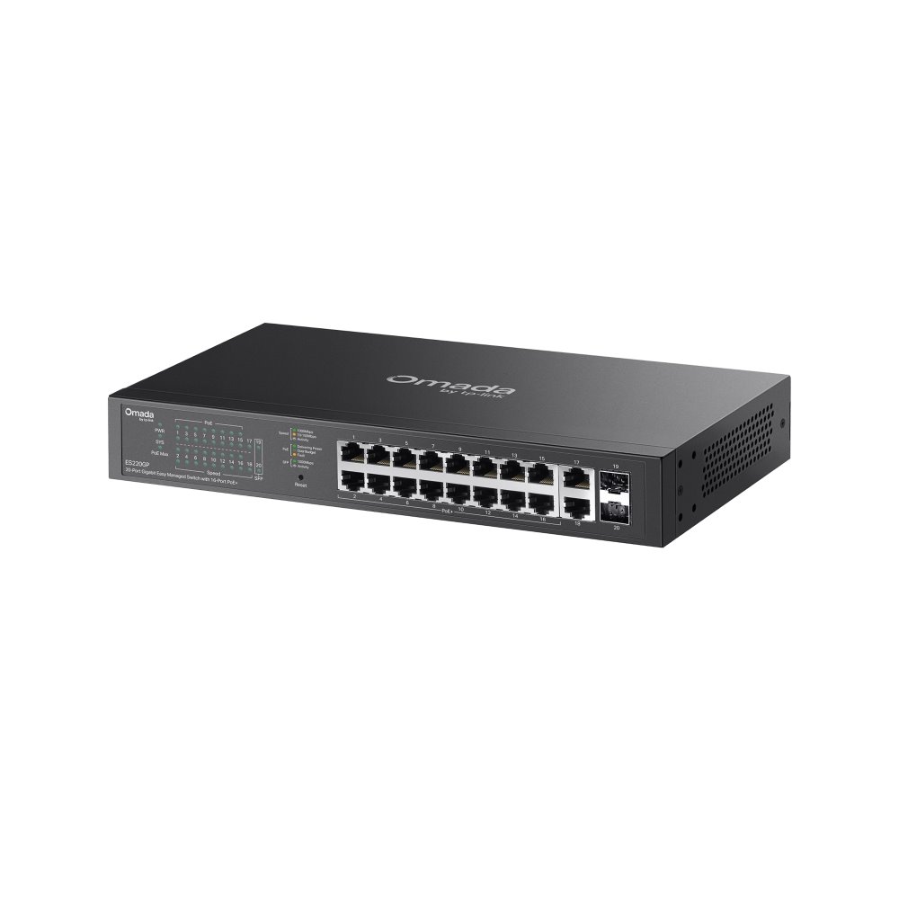 TP-link ES220GP Switch 20G, 16x PoE+ (150W), 2SFP, Easy Managed, Rack