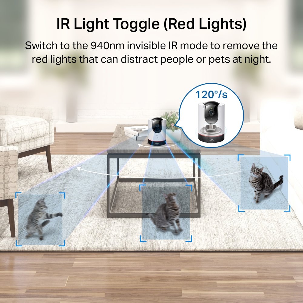 TP-link Tapo C225 Domácí bezpečnostní Wi-Fi kamera s naklápěním, 4Mpx