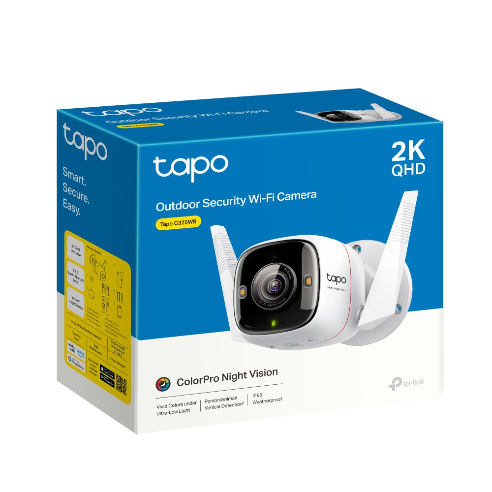 TP-link Tapo C325WB Bullet Wi-Fi kamera, 4Mpx, 4.58mm, ColorPro