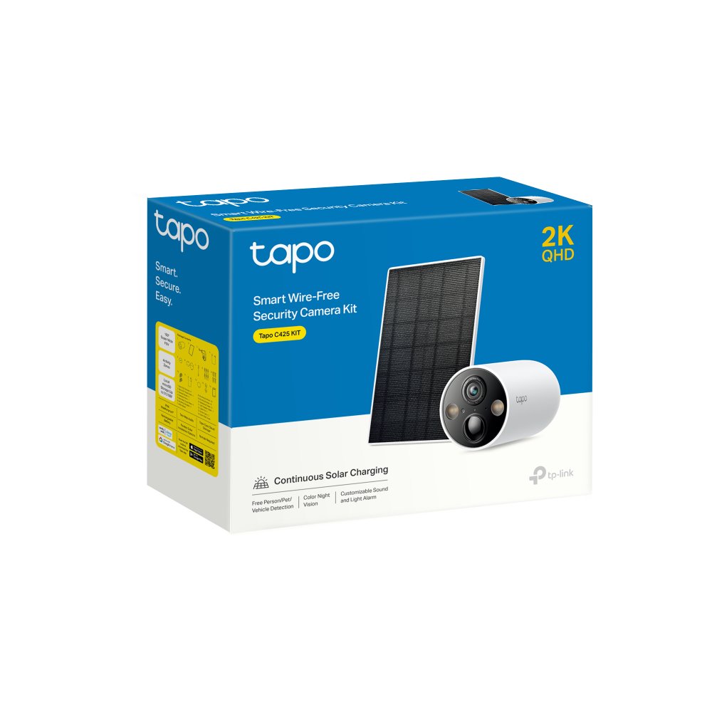 TP-link Tapo C425 KIT Chytrá bezdrátová bezpečnostní kamera + solární panel, 4Mpx