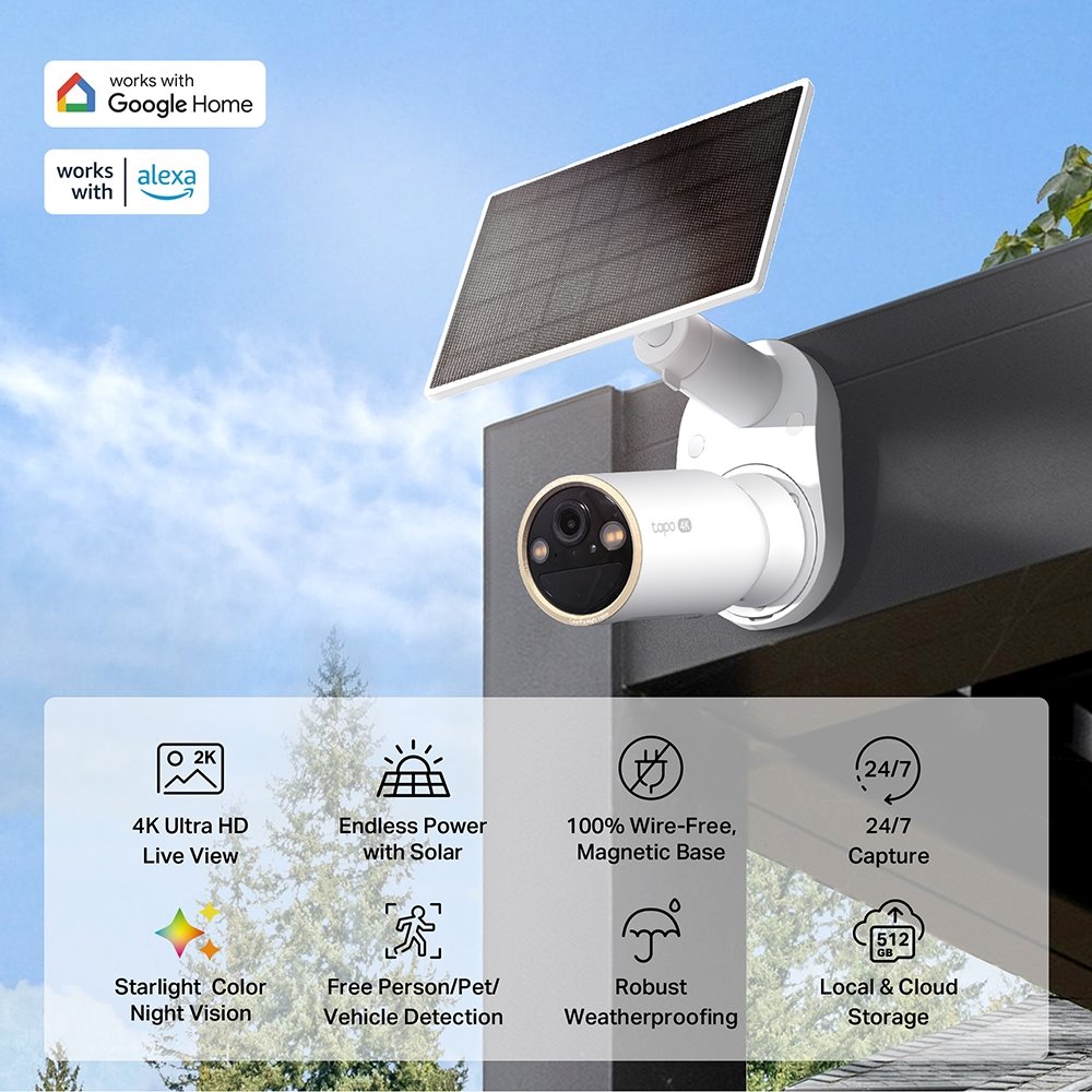 TP-link Tapo C460 KIT Chytrá bezdrátová bezpečnostní kamera + solární panel, 8Mpx