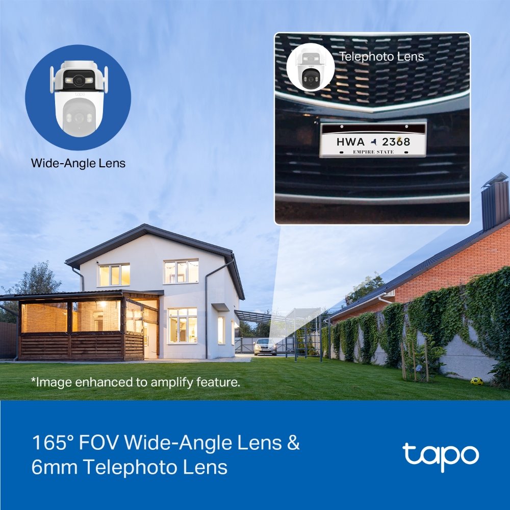 TP-link Tapo C545D Venkovní otočná Wi-Fi kamera s dvěma objektivy, 3Mpx