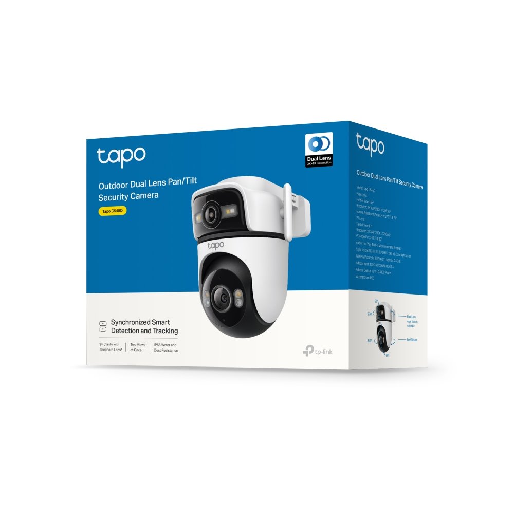 TP-link Tapo C545D Venkovní otočná Wi-Fi kamera s dvěma objektivy, 3Mpx