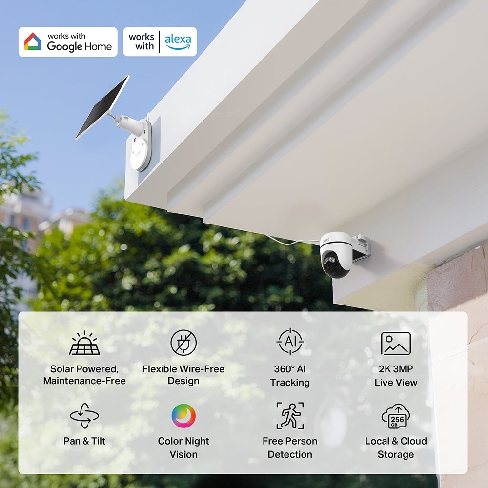 TP-link Tapo C610 KIT Chytrá bezdrátová bezpečnostní kamera + solární panel, 3Mpx