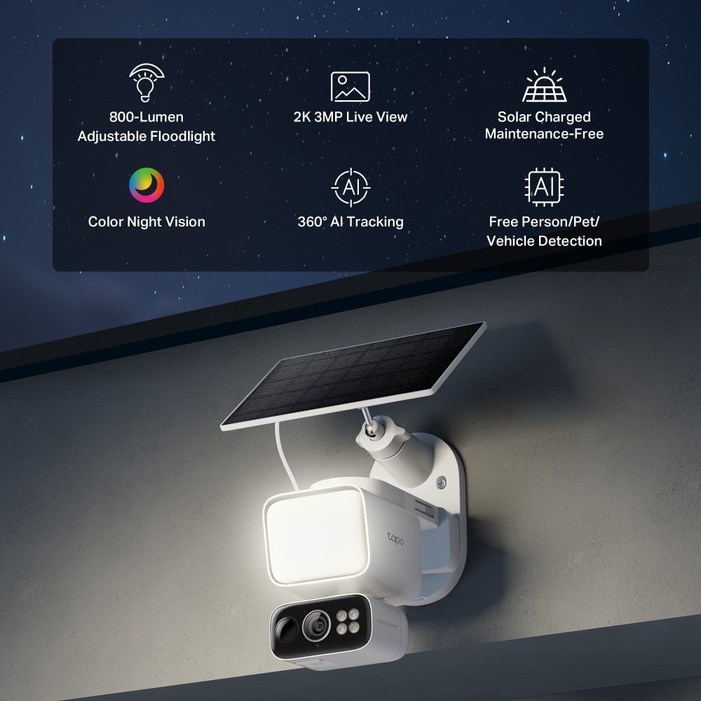 TP-link Tapo C615F KIT Chytrá bezdrátová bezpečnostní kamera + solární panel, 3Mpx