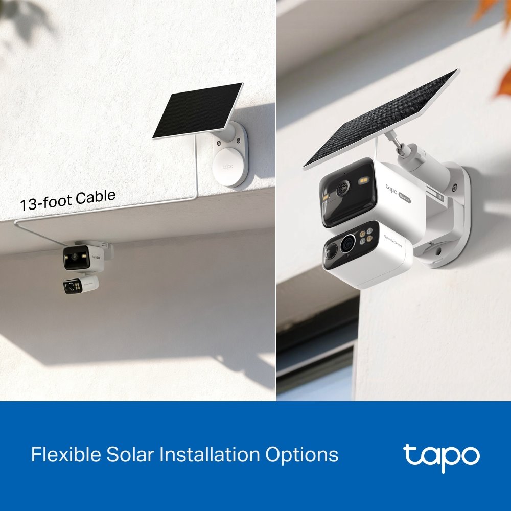 TP-link Tapo C645D KIT Bezpečnostní otočná kamera s naklápěním a dvěma objektivy + solární panel, 3Mpx