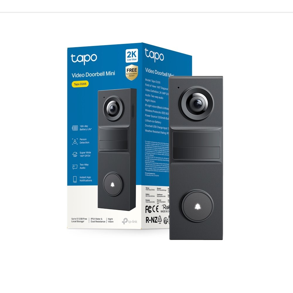 TP-link Tapo D205 Video zvonek mini, 2K, 3MP, 5200mAh